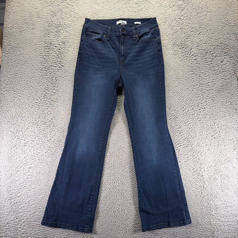 Nine West Jeans Womens L Blue Cotton Denim Bootcut Faded Workwear Stretch Travel